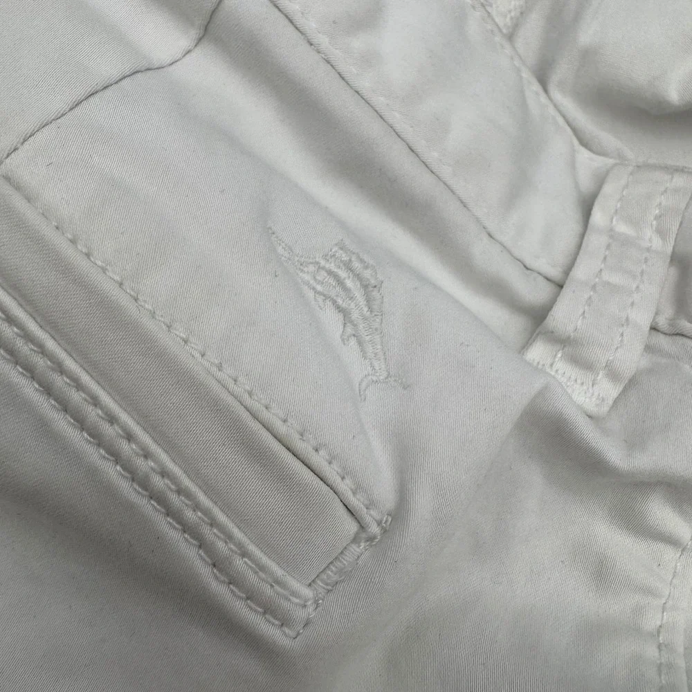 Tommy Bahama Chino Shorts Mens 32 Bone White Cotton Tencel Blend 10